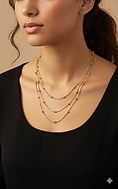 K037  ÜÇLÜ DORİKALI MODEL KOLYE