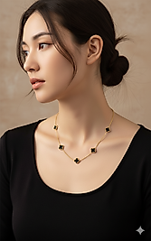 K016 MODEL KOLYE GOLD SİYAH
