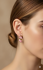 CRENK03 MODEL RENKLİ KÜPE PEMBE